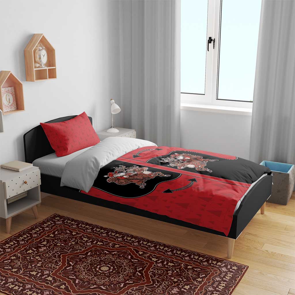 Western Yoke Bedding Set Santa Cowboy Style - Wonder Print Shop