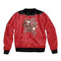 Western Yoke Bomber Jacket Santa Cowboy Style - Wonder Print Shop