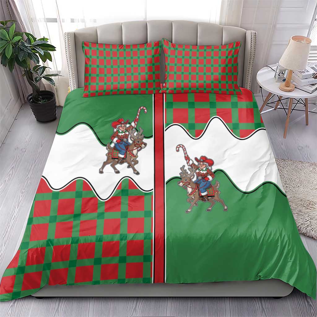 Western Yoke Bedding Set Mrs Claus Cowgirl Style - Wonder Print Shop