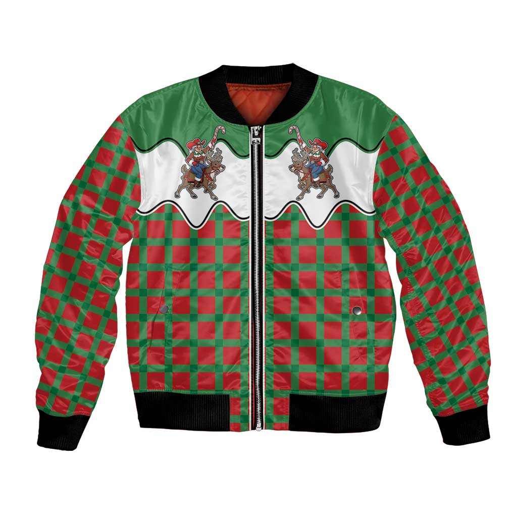 Western Yoke Bomber Jacket Mrs Claus Cowgirl Style - Wonder Print Shop