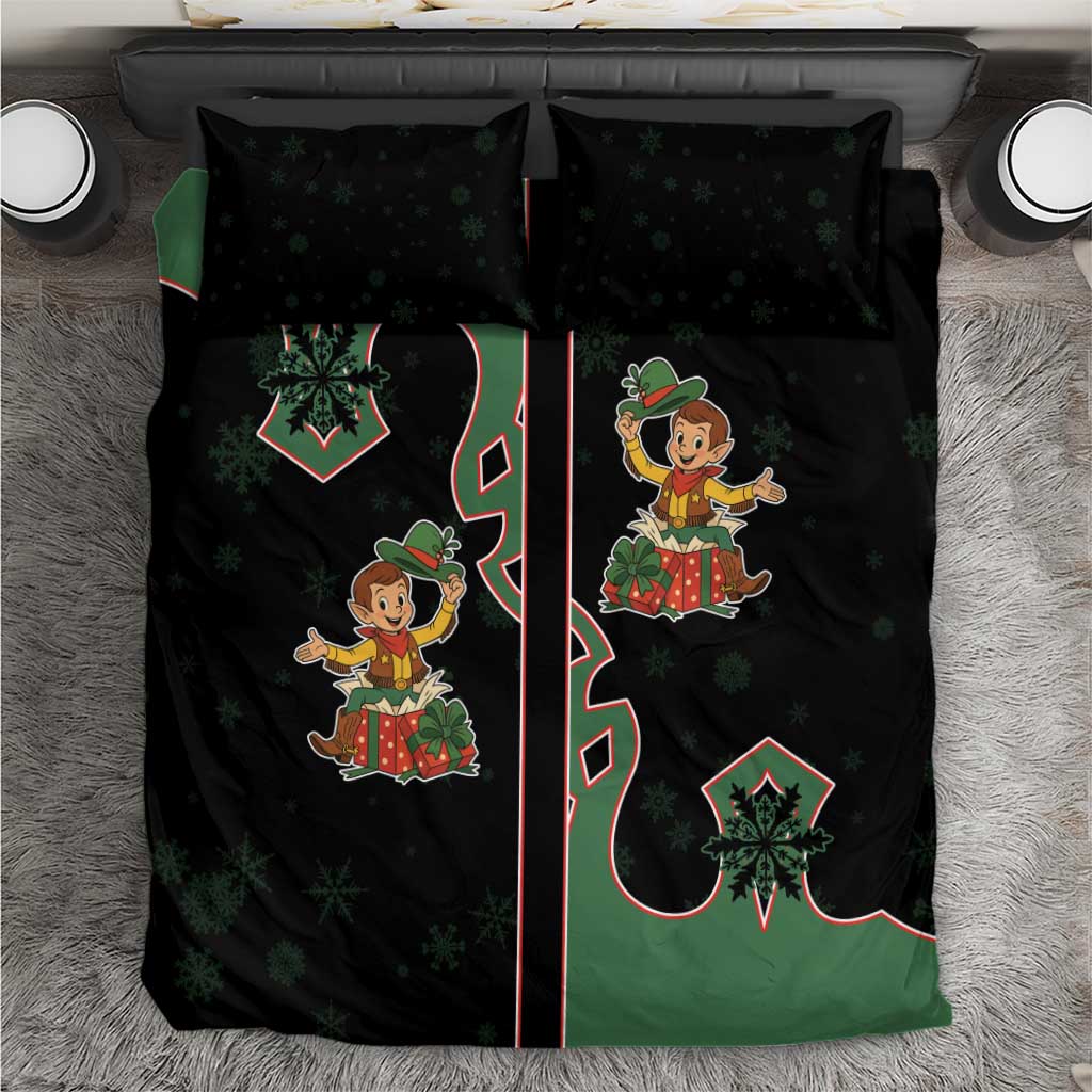 Western Yoke Bedding Set Elves Cowboy Style - Wonder Print Shop