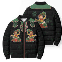 Western Yoke Bomber Puffer Jacket Elves Cowboy Style - Wonder Print Shop