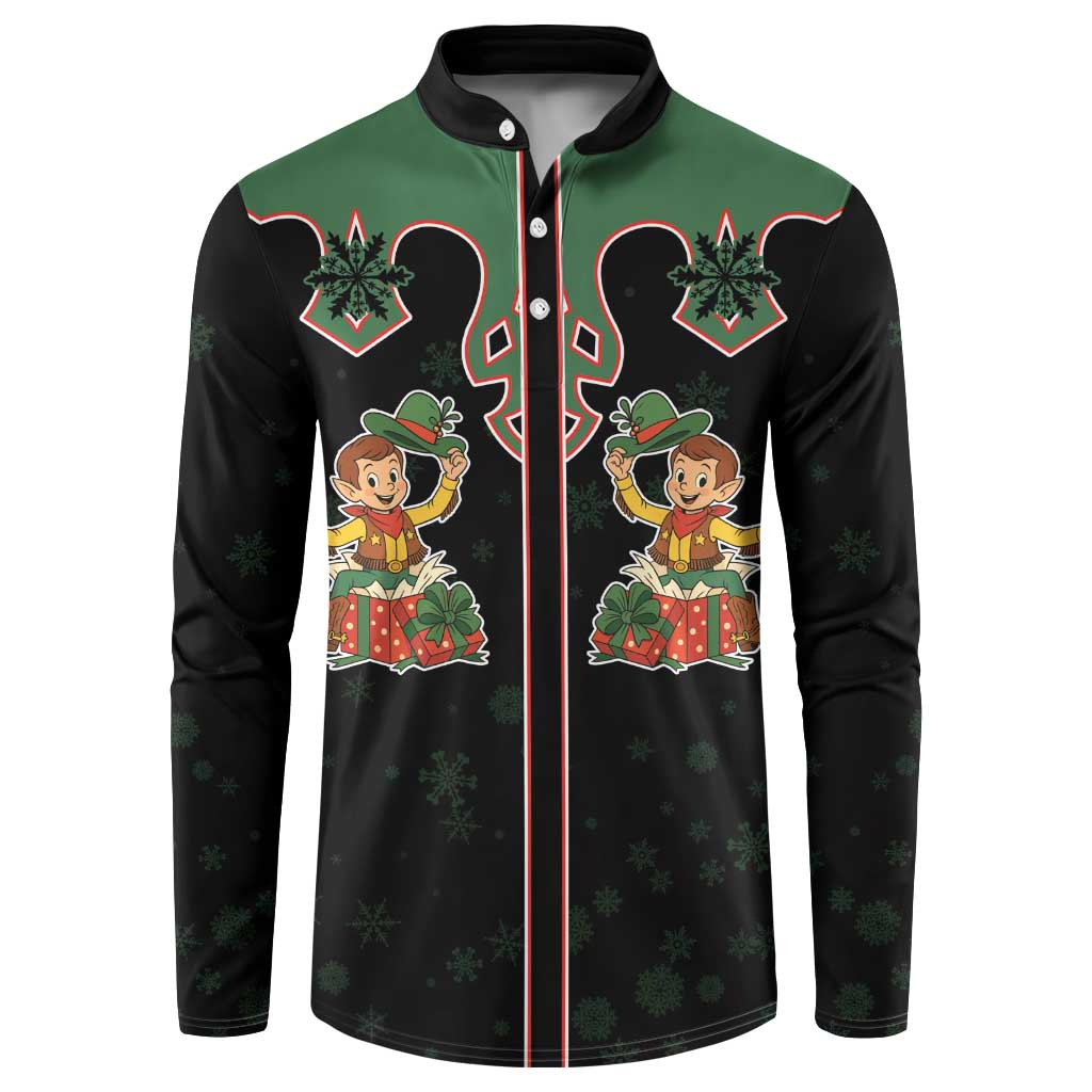 Western Yoke Button Sweatshirt Elves Cowboy Style - Wonder Print Shop