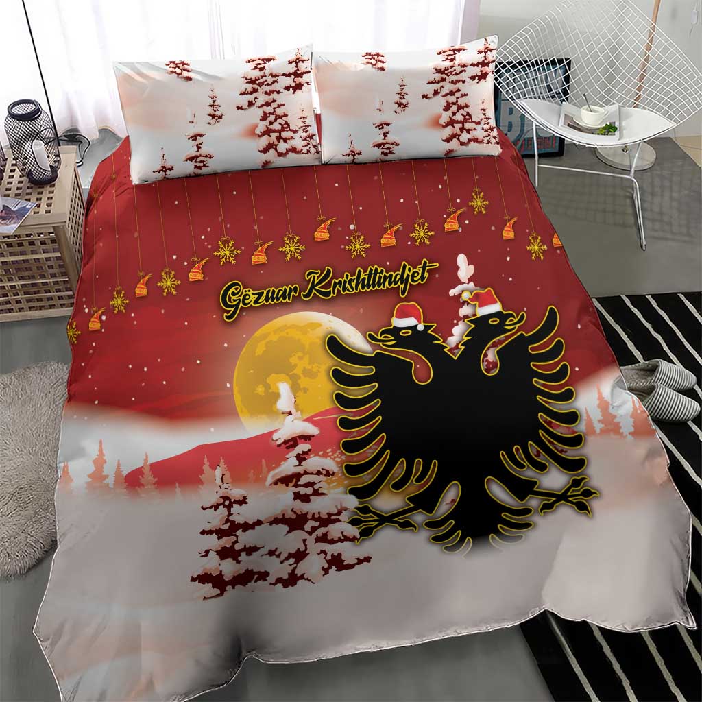 Albania Christmas Bedding Set Gezuar Krishtlindjet - Wonder Print Shop