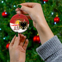 Personalized Albania Christmas Ceramic Ornament Gezuar Krishtlindjet - Wonder Print Shop