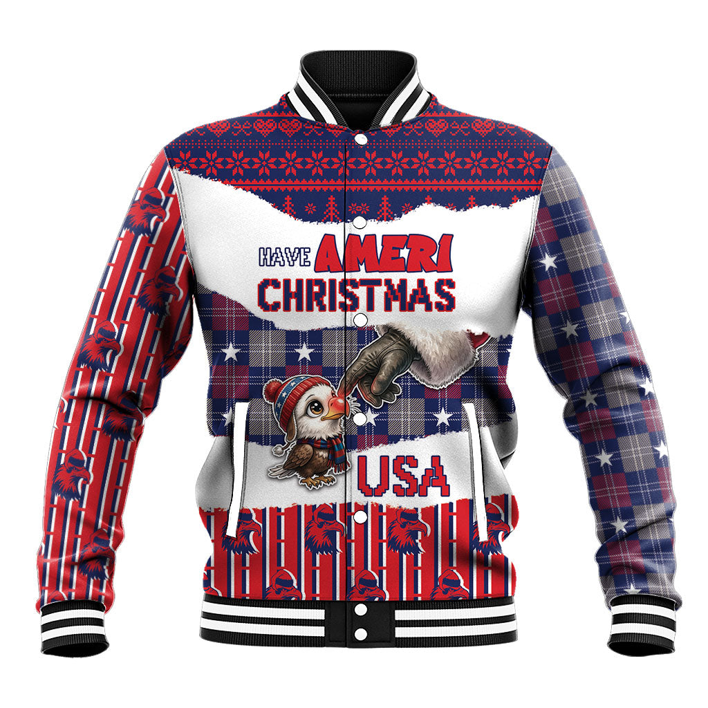 Personalized Have Ameri Christmas USA Baseball Jacket Such a Cute Baby Eagle Boop