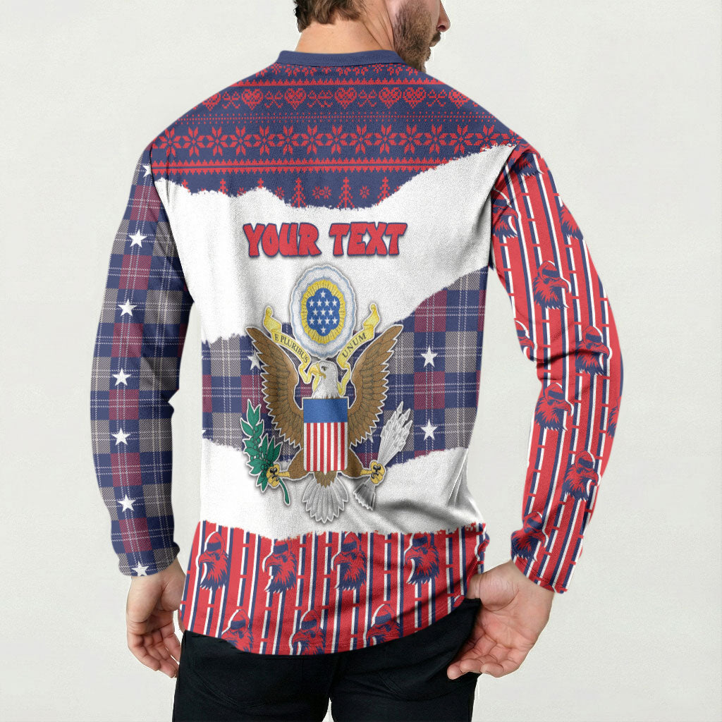 Personalized Have Ameri Christmas USA Button Sweatshirt Such a Cute Baby Eagle Boop