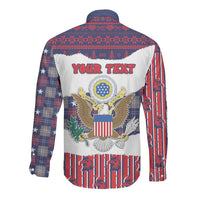 Personalized Have Ameri Christmas USA Long Sleeve Button Shirt Such a Cute Baby Eagle Boop