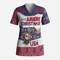 Personalized Have Ameri Christmas USA Scrub Top Such a Cute Baby Eagle Boop