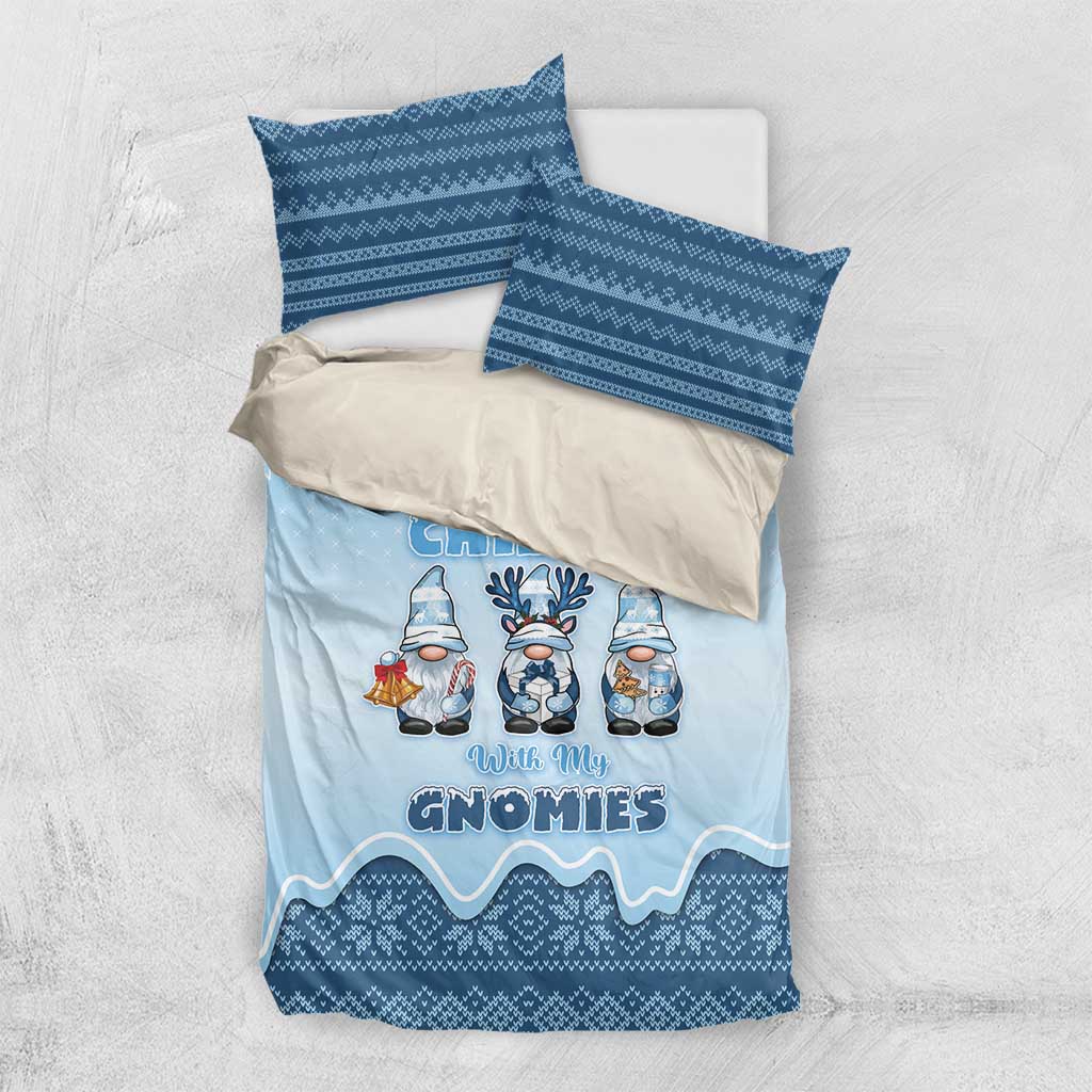 Chillin With My Gnomies Bedding Set Merry Christmas - Wonder Print Shop