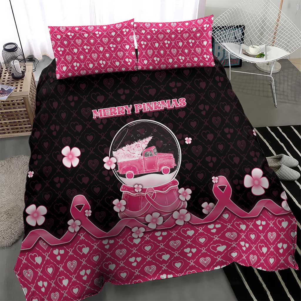 Breast Cancer Christmas Bedding Set Merry Pinkmas - Wonder Print Shop
