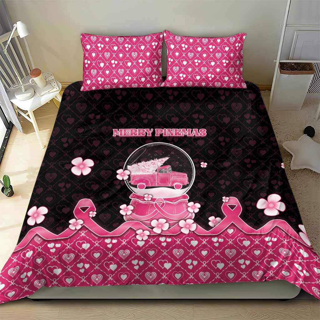 Breast Cancer Christmas Bedding Set Merry Pinkmas - Wonder Print Shop