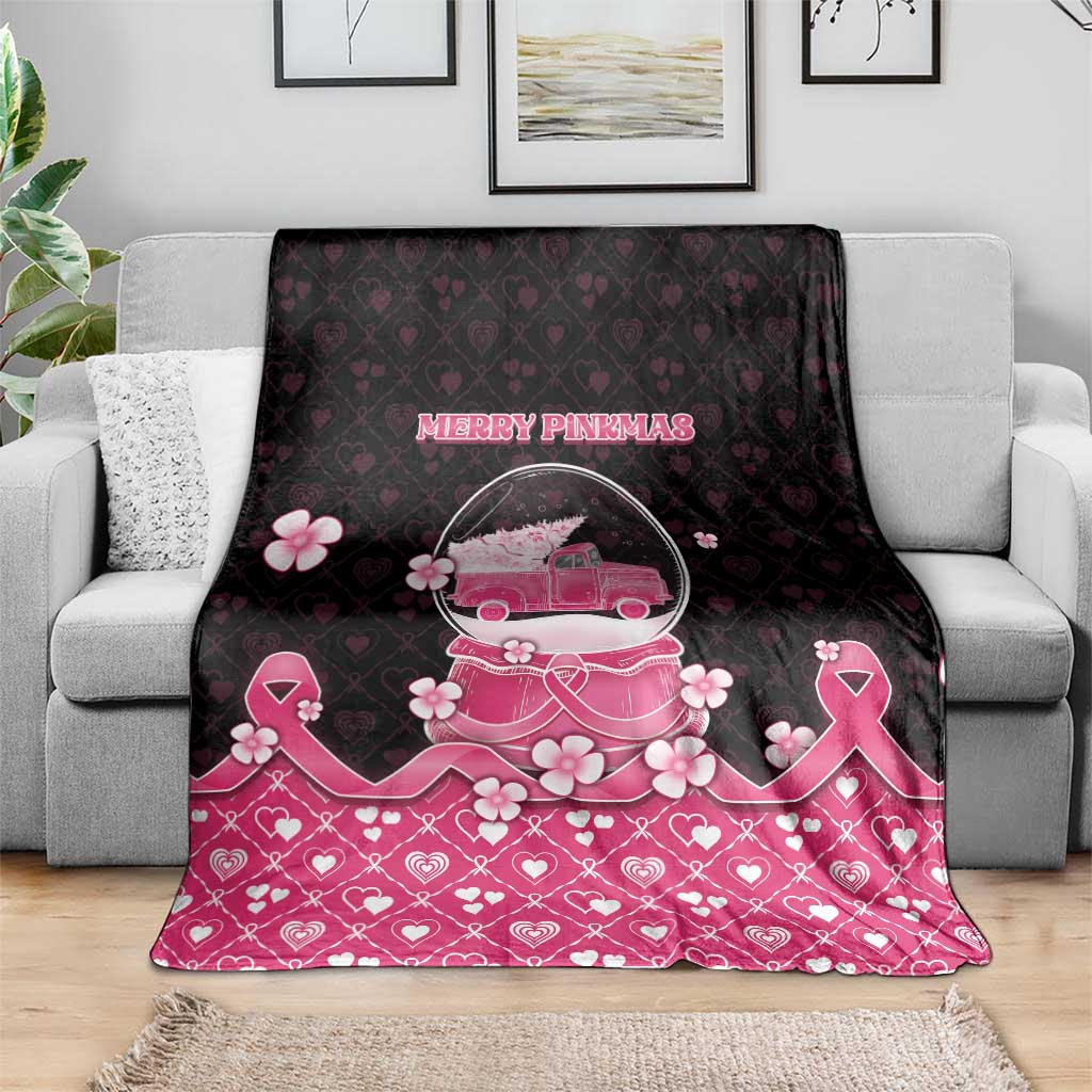 Breast Cancer Christmas Blanket Merry Pinkmas - Wonder Print Shop