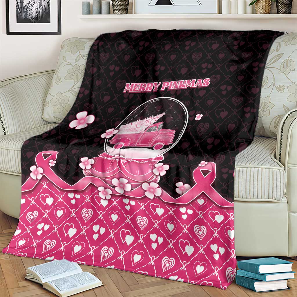 Breast Cancer Christmas Blanket Merry Pinkmas - Wonder Print Shop