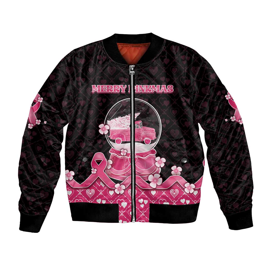 Breast Cancer Christmas Bomber Jacket Merry Pinkmas - Wonder Print Shop