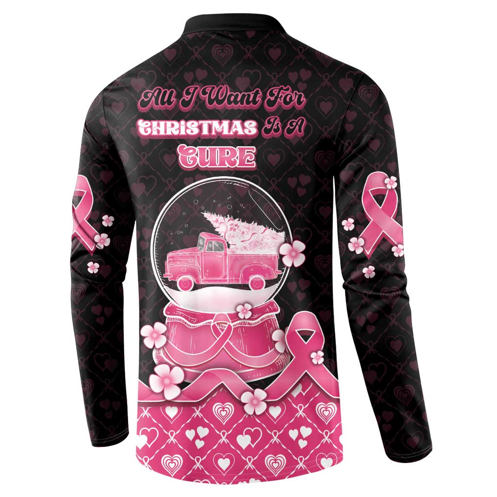 Breast Cancer Christmas Button Sweatshirt Merry Pinkmas - Wonder Print Shop