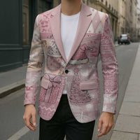 Braille Christmas Blazer Tis The Season Patchwork Style - Wonder Print Shop