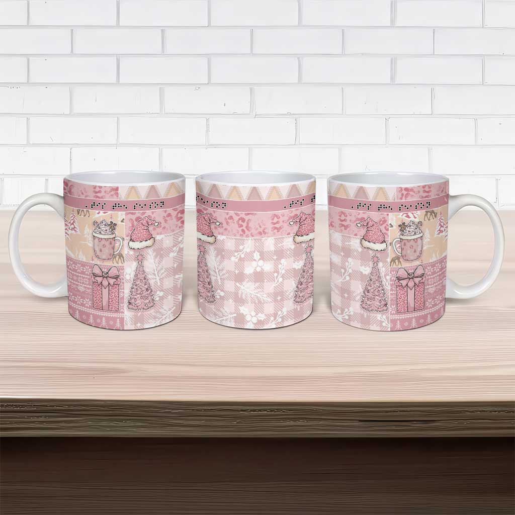 Braille Christmas Ceramic Mug Tis The Season Patchwork Style - Wonder Print Shop