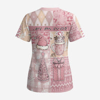 Braille Christmas Scrub Top Tis The Season Patchwork Style - Wonder Print Shop