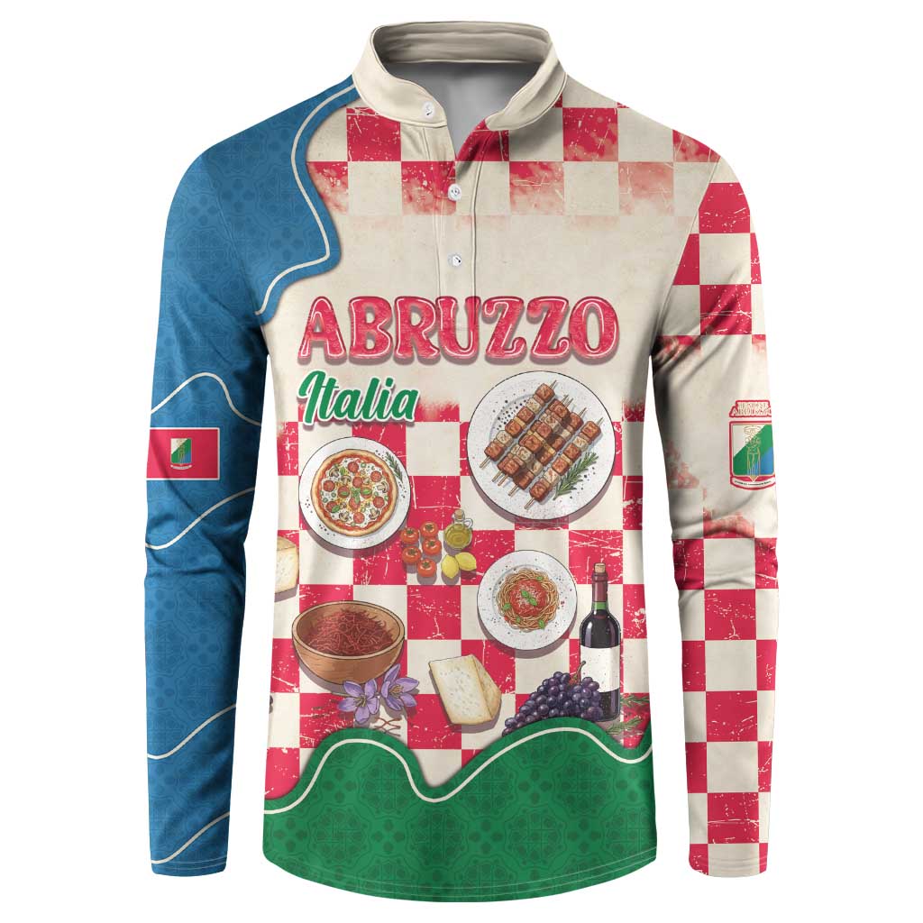 Italy Abruzzo Button Sweatshirt Specialty Flavors Retro Style