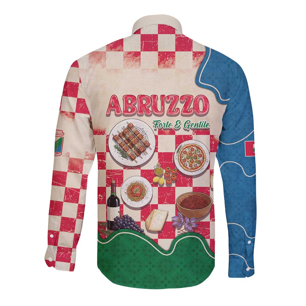 Italy Abruzzo Long Sleeve Button Shirt Specialty Flavors Retro Style