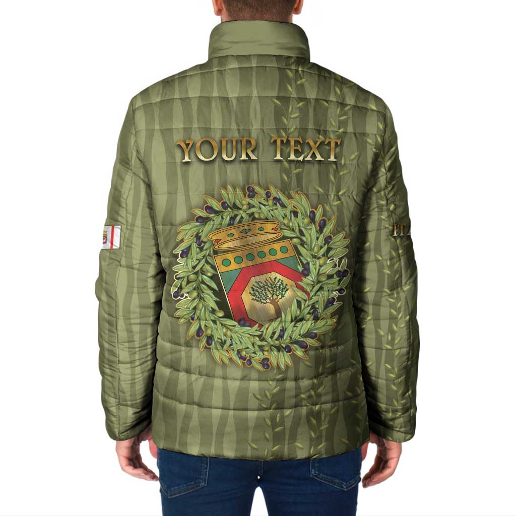 Personalized Italy Apulia Padded Jacket Olive Garden Classic Style
