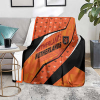 Netherlands Football Blanket Dynamic Diagonal Stripe With Tulip Floral Patterns
