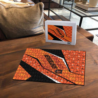 Netherlands Football Puzzle Dynamic Diagonal Stripe With Tulip Floral Patterns