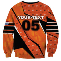 Custom Netherlands Football Sweatshirt Dynamic Diagonal Stripe With Tulip Floral Patterns