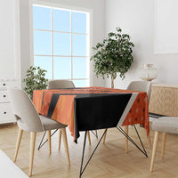 Netherlands Football Tablecloth Dynamic Diagonal Stripe With Tulip Floral Patterns