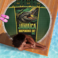 Jamaica Independence Day Beach Blanket Crocodile Broken Chain Freedom