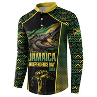 Jamaica Independence Day Button Sweatshirt Crocodile Broken Chain Freedom