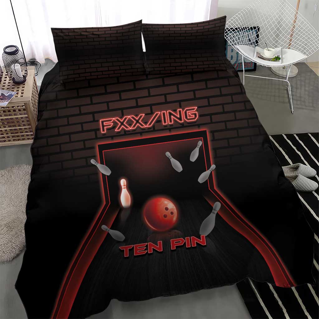Bowling Bedding Set Ten Pin Neon Style - Wonder Print Shop
