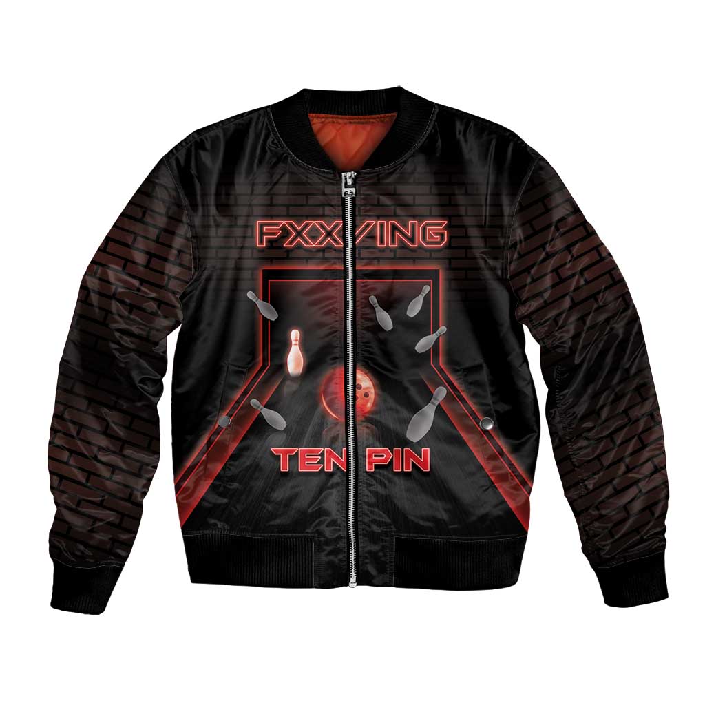 Personalized Bowling Bomber Jacket Ten Pin Neon Style - Wonder Print Shop