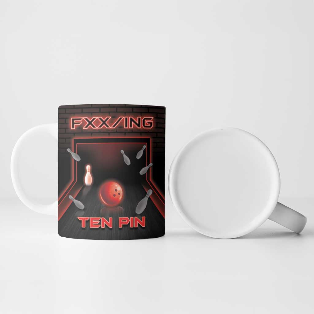 Bowling Ceramic Mug Ten Pin Neon Style - Wonder Print Shop