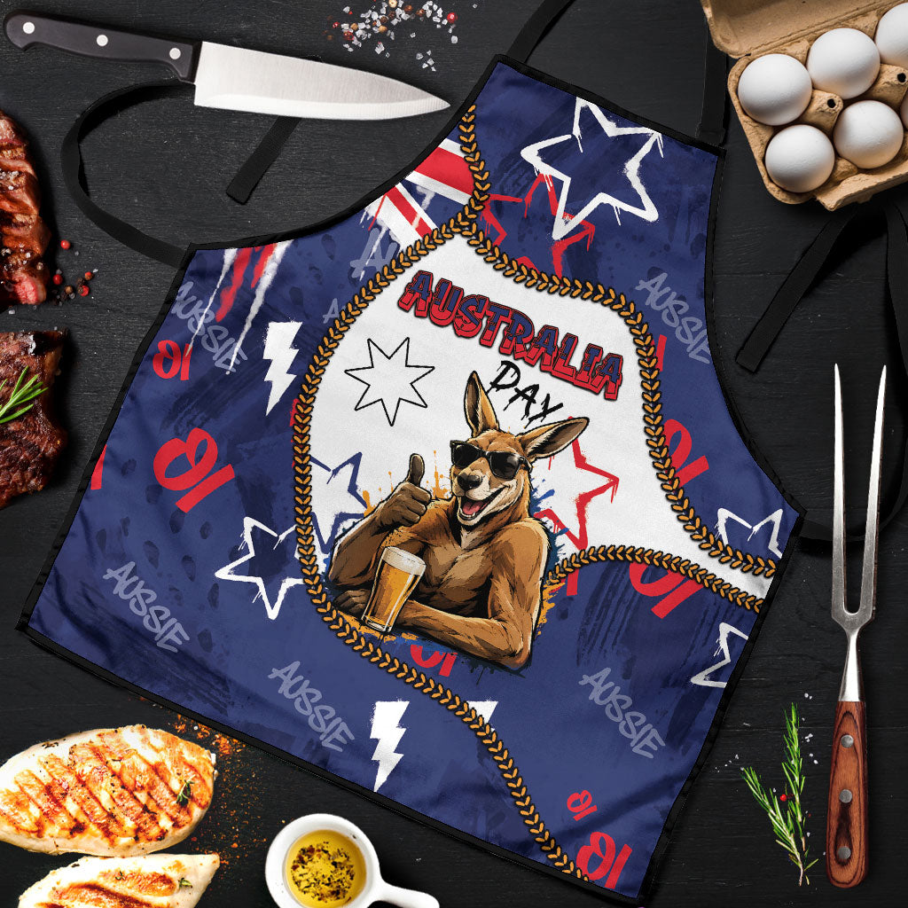 Australia Flag Day Apron Cool Kangaroo Beer Aussie Aussie Oi Oi