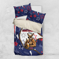 Australia Flag Day Bedding Set Cool Kangaroo Beer Aussie Aussie Oi Oi