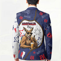 Australia Flag Day Blazer Cool Kangaroo Beer Aussie Aussie Oi Oi