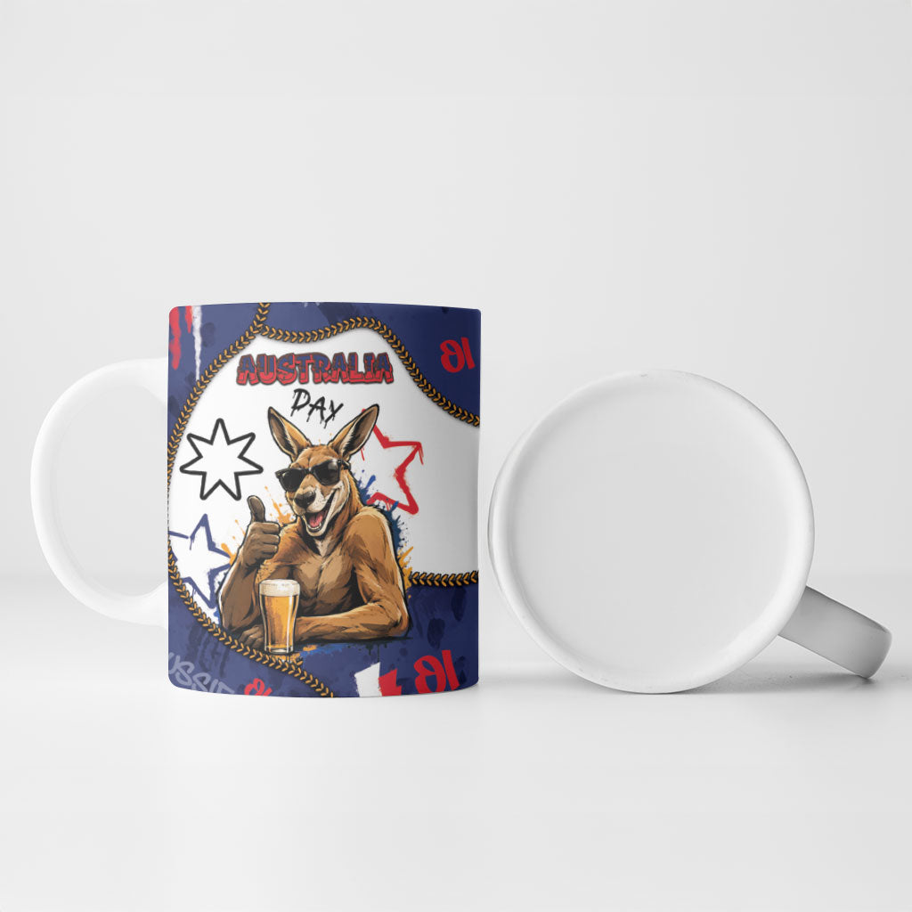 Australia Flag Day Ceramic Mug Cool Kangaroo Beer Aussie Aussie Oi Oi
