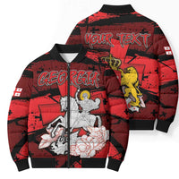 Personalized Georgia Bomber Puffer Jacket Patron Saint Symbol - Wonder Print Shop