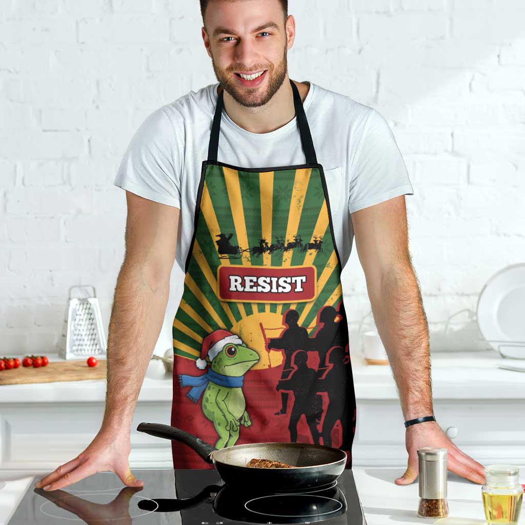 Merry Resistmas Apron Resist Portland Frog - Wonder Print Shop
