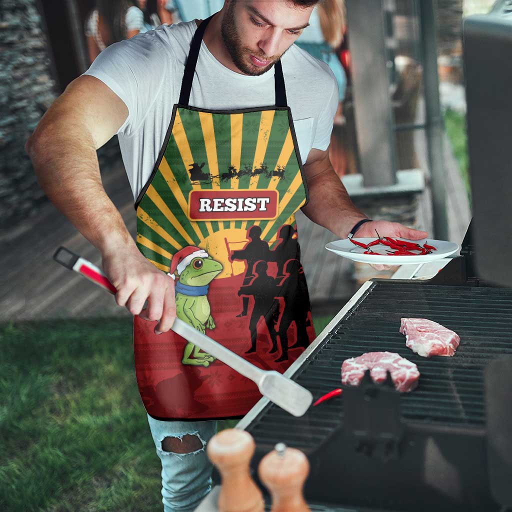 Merry Resistmas Apron Resist Portland Frog - Wonder Print Shop