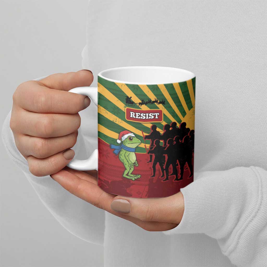 Merry Resistmas Ceramic Mug Resist Portland Frog - Wonder Print Shop