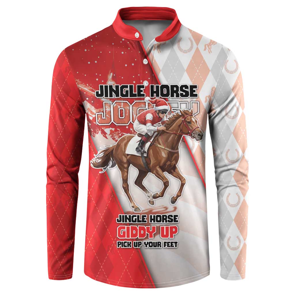 Horse Racing Christmas Button Sweatshirt Giddy Up Pick Up Your Feet - Wonder Print Shop