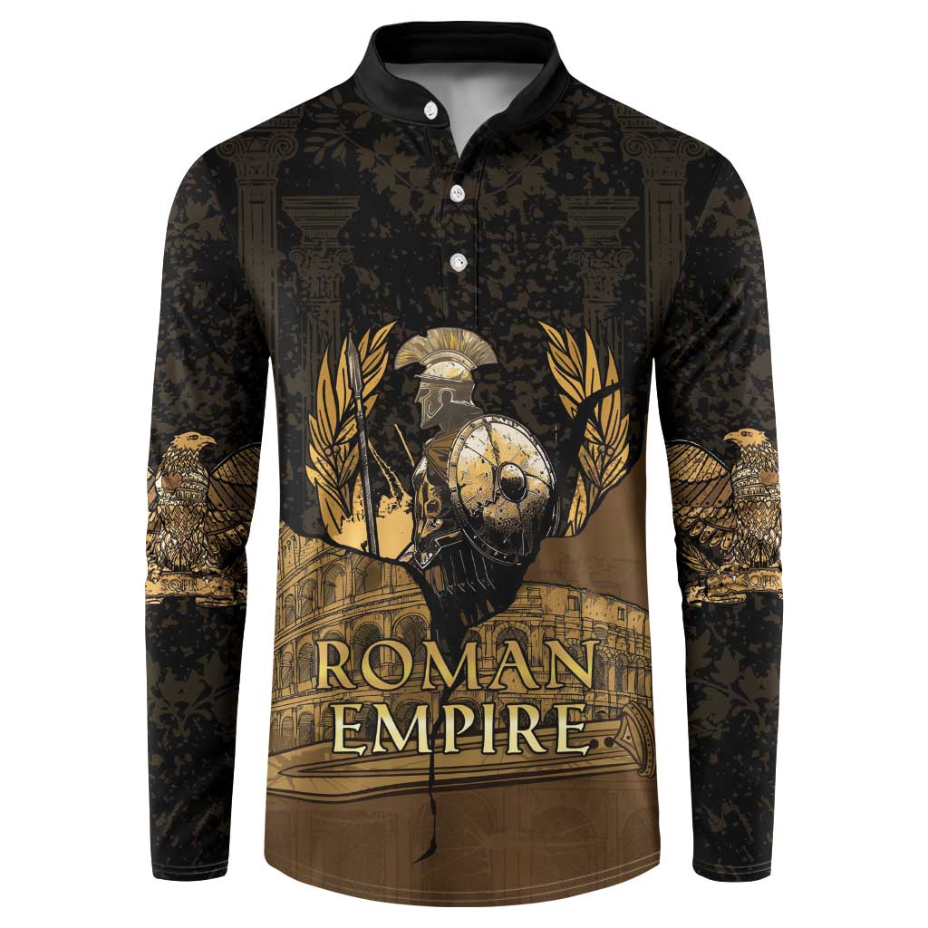 Roman Empire Button Sweatshirt Centurion Colosseum - Wonder Print Shop