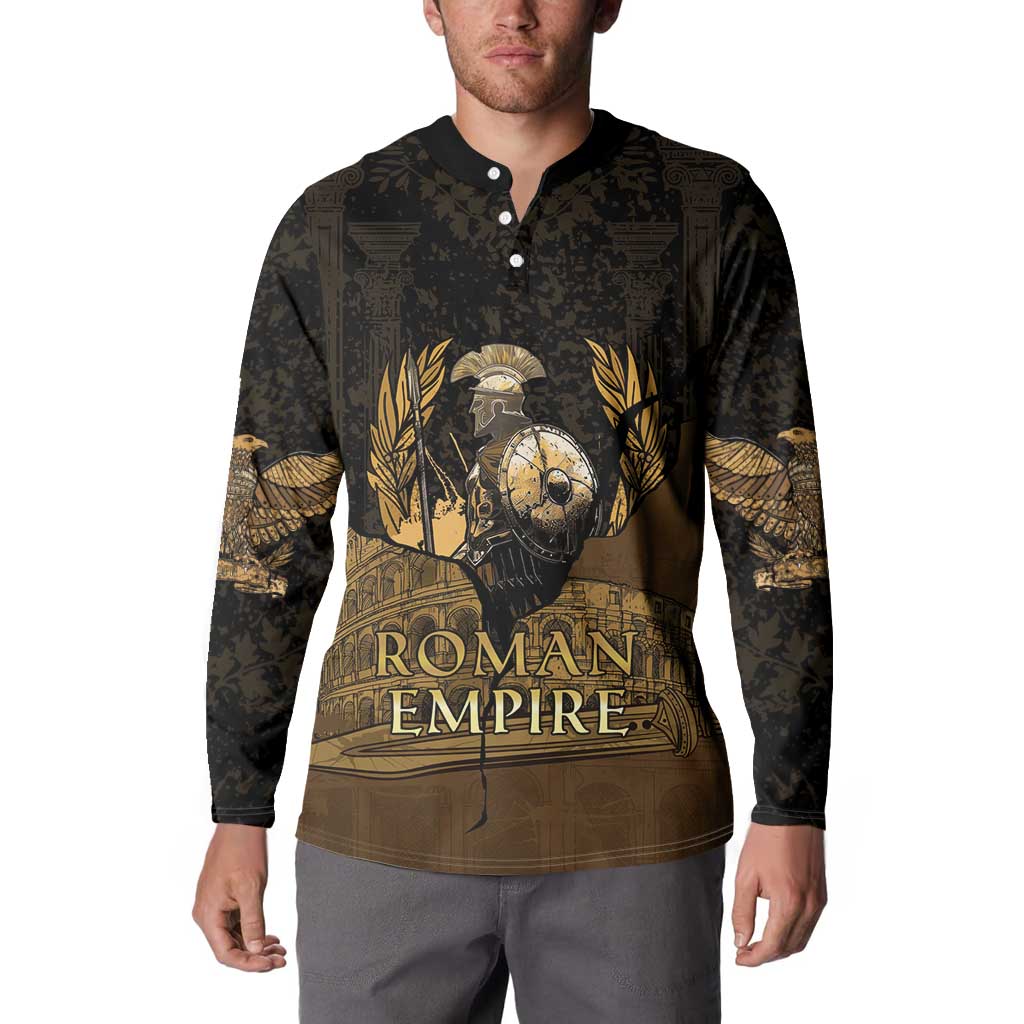 Roman Empire Button Sweatshirt Centurion Colosseum - Wonder Print Shop