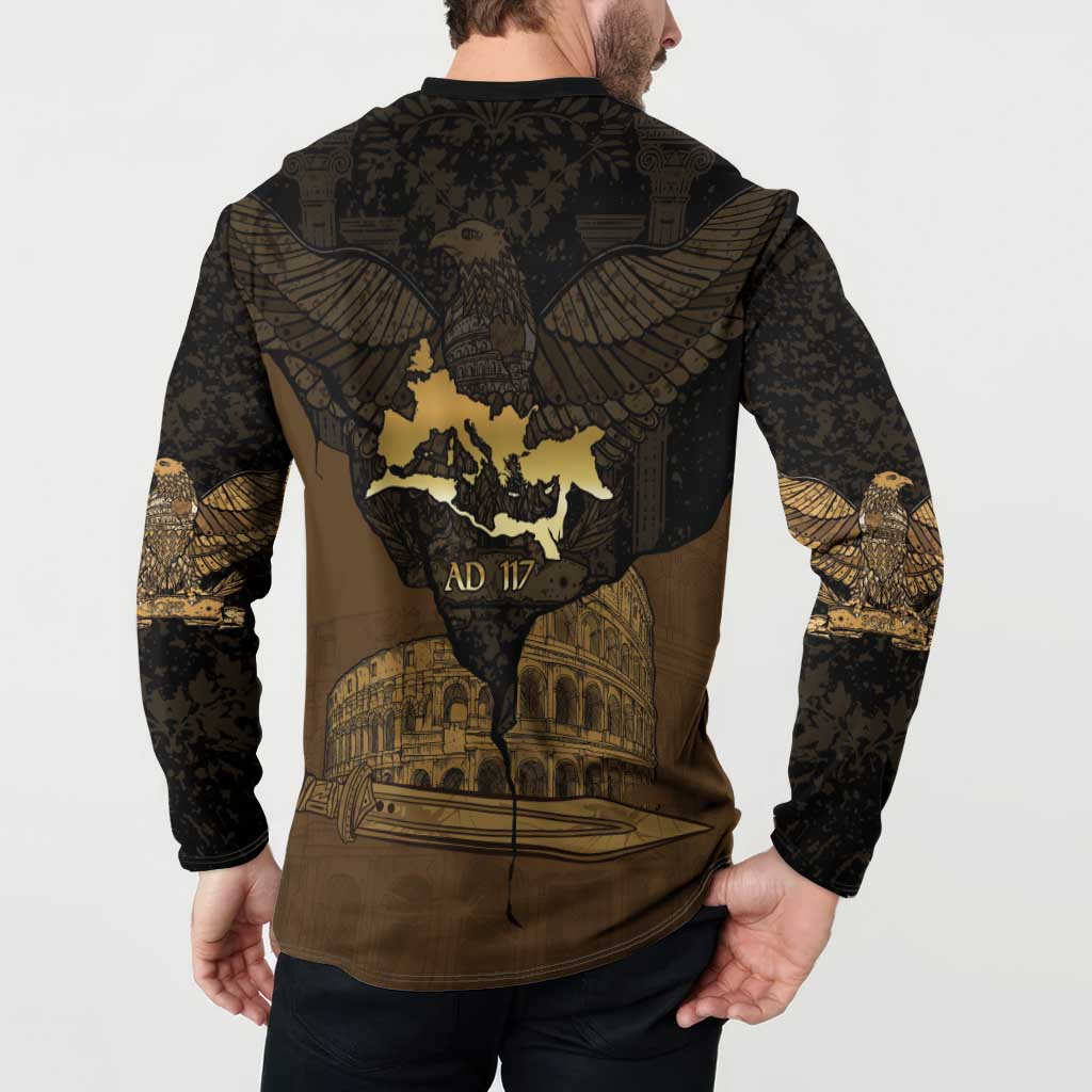 Roman Empire Button Sweatshirt Centurion Colosseum - Wonder Print Shop