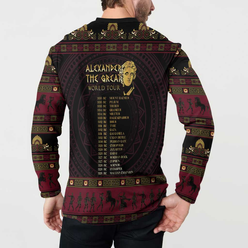 Macedonian Empire Button Sweatshirt Alexander The Great World Tour - Wonder Print Shop