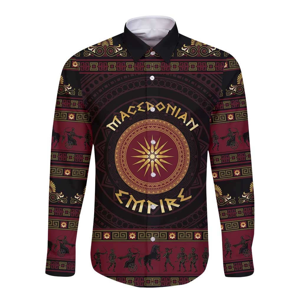 Macedonian Empire Long Sleeve Button Shirt Alexander The Great World Tour - Wonder Print Shop