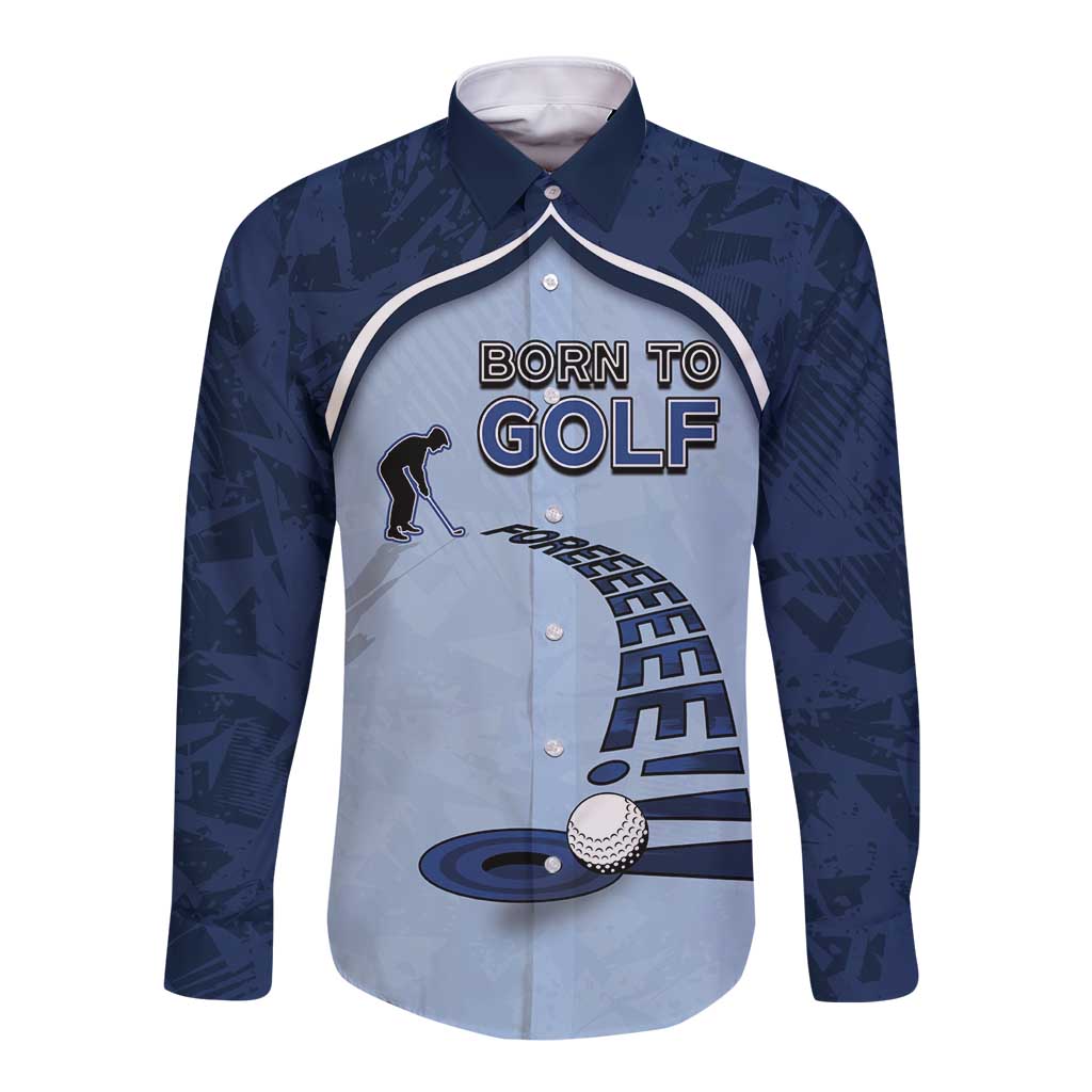 Golf Long Sleeve Button Shirt Sporty Style Navy - Wonder Print Shop